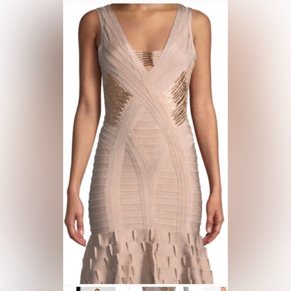 Herve Leger Dresses | Herve Leger Kori Dress Bare New | Color: Brown | Size: M | Runwayclassic's Closet
